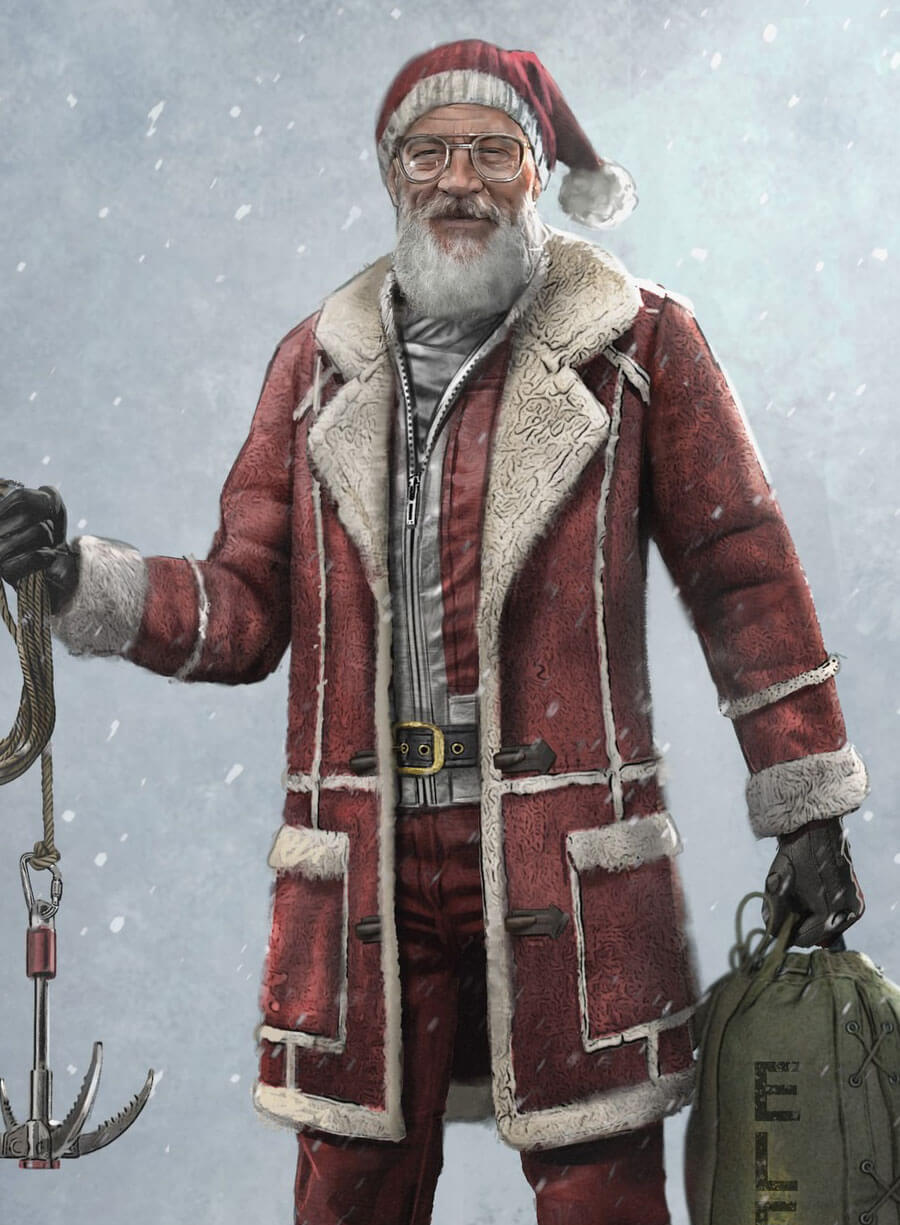 Red One 2024 J.K. Simmons Santa Claus Leather Coat
