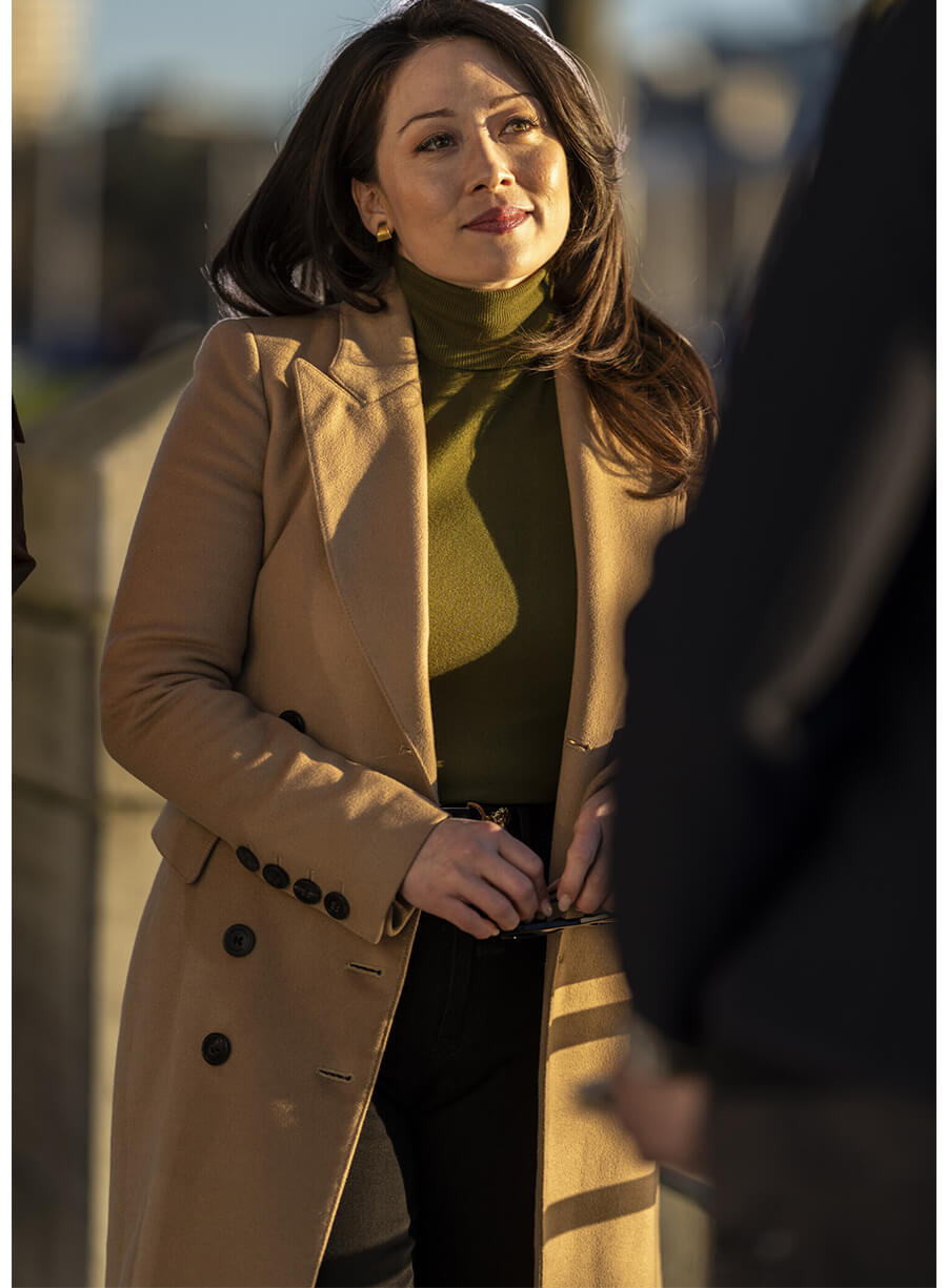 Reenie Greene Tracker S01 Brown Trench Coat