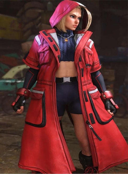 Cammy Red Leather Coat
