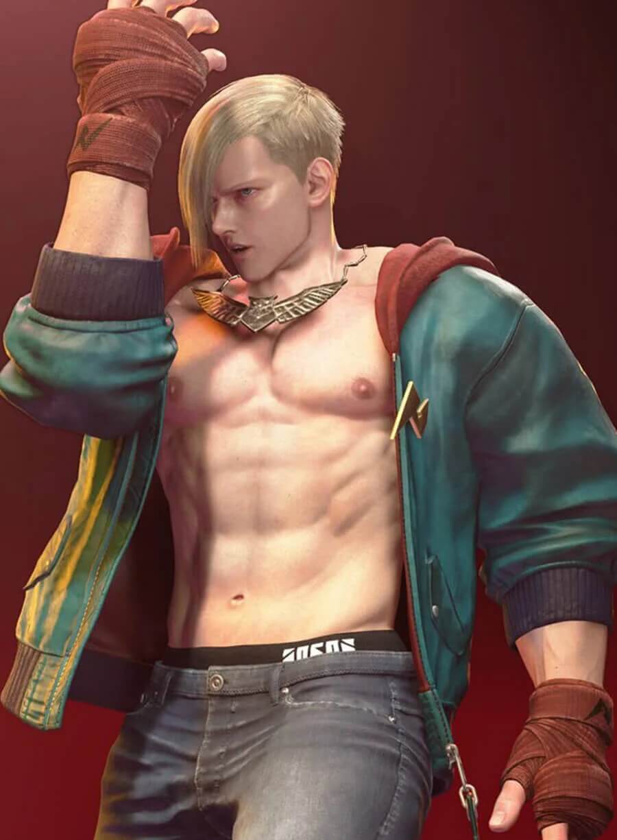 ED Street Fighter 6 Hooded Leather Jacket
