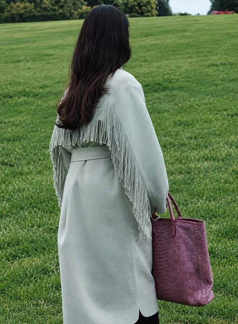 Susie Glass The Gentlemen S02 Wool Fringe Coat