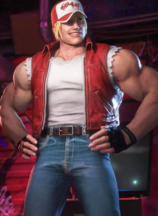 Terry Borgard Street Fighter 6 Red Leather Vest