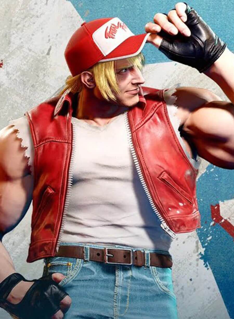 Terry Borgard Street Fighter 6 Red Leather Vest