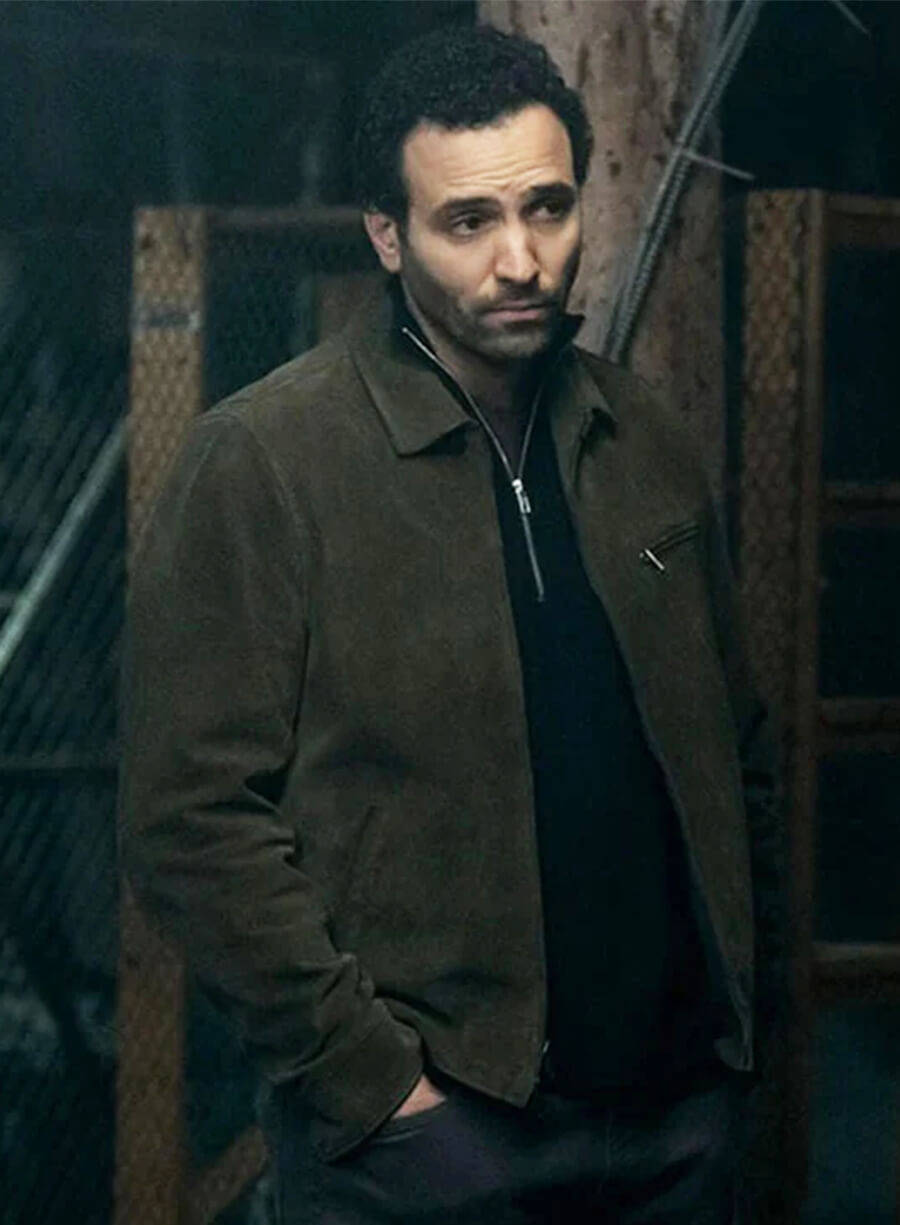 The Night Agent S02 Marwan Kenzari Suede Leather Jacket