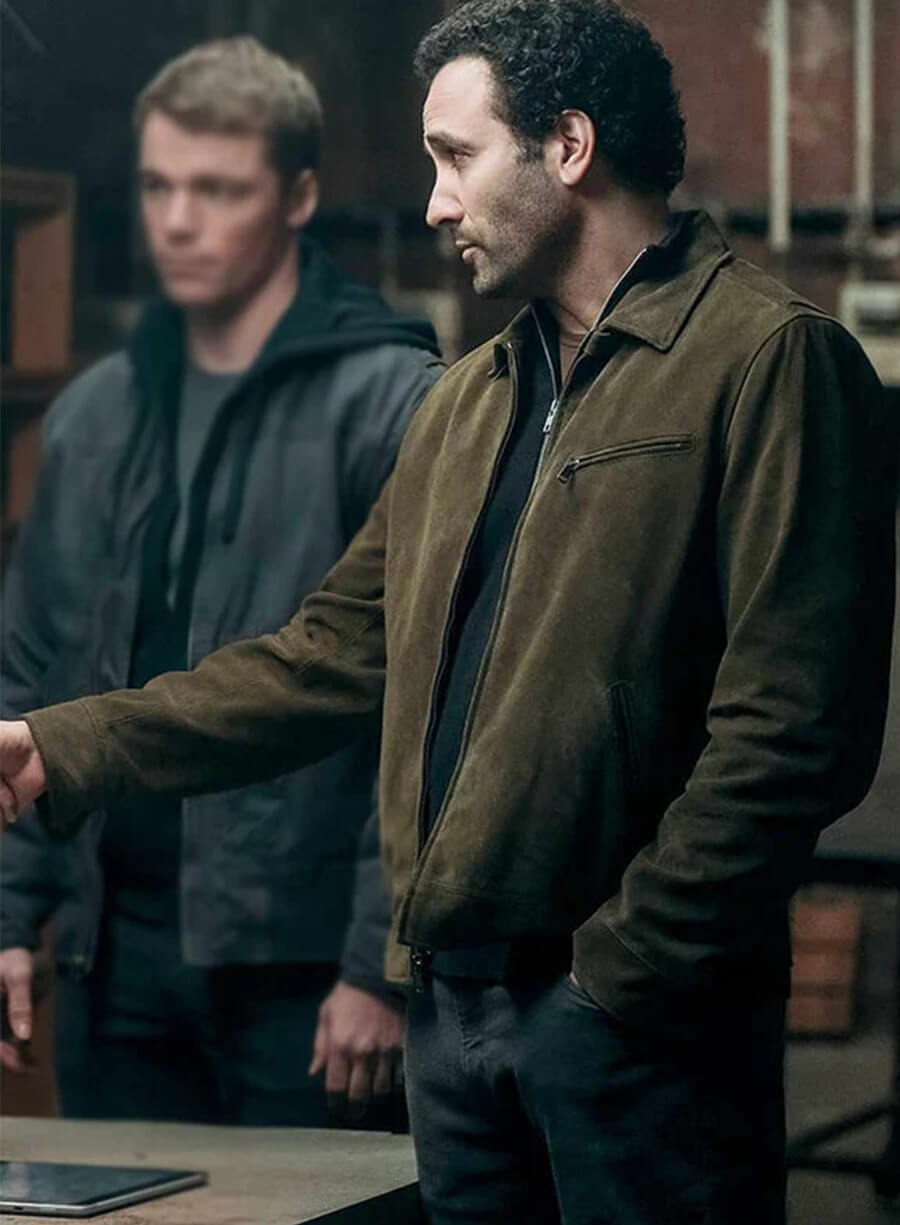 The Night Agent S02 Marwan Kenzari Suede Leather Jacket