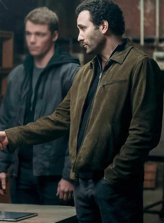The Night Agent S02 Marwan Kenzari Suede Leather Jacket