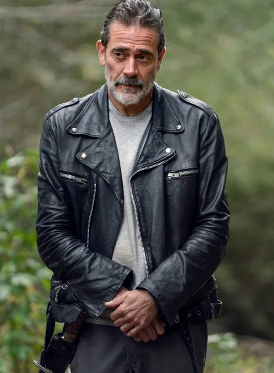Negan Smith Biker Leather Jacket