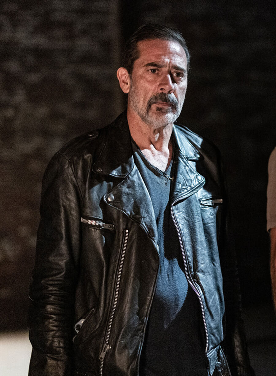 Negan Smith Biker Leather Jacket