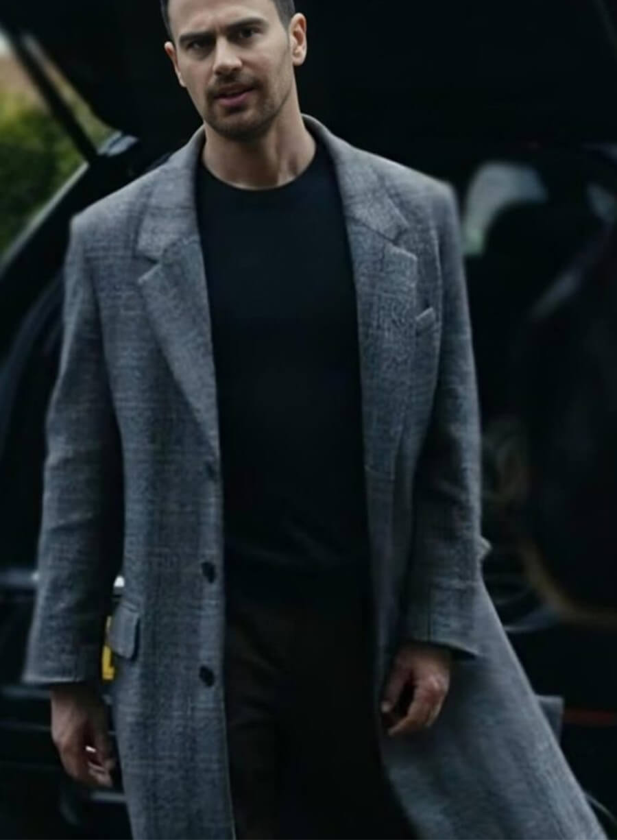 Theo James The Gentlemen Eddie Halstead Grey Coat