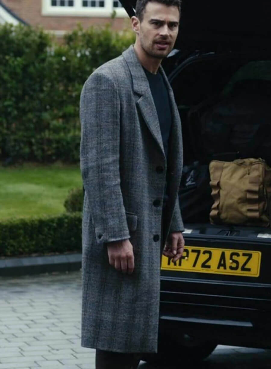 Theo James The Gentlemen Eddie Halstead Grey Coat