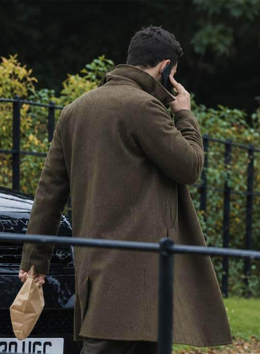 Theo James The Gentlemen S02 Eddie Brown Wool Coat