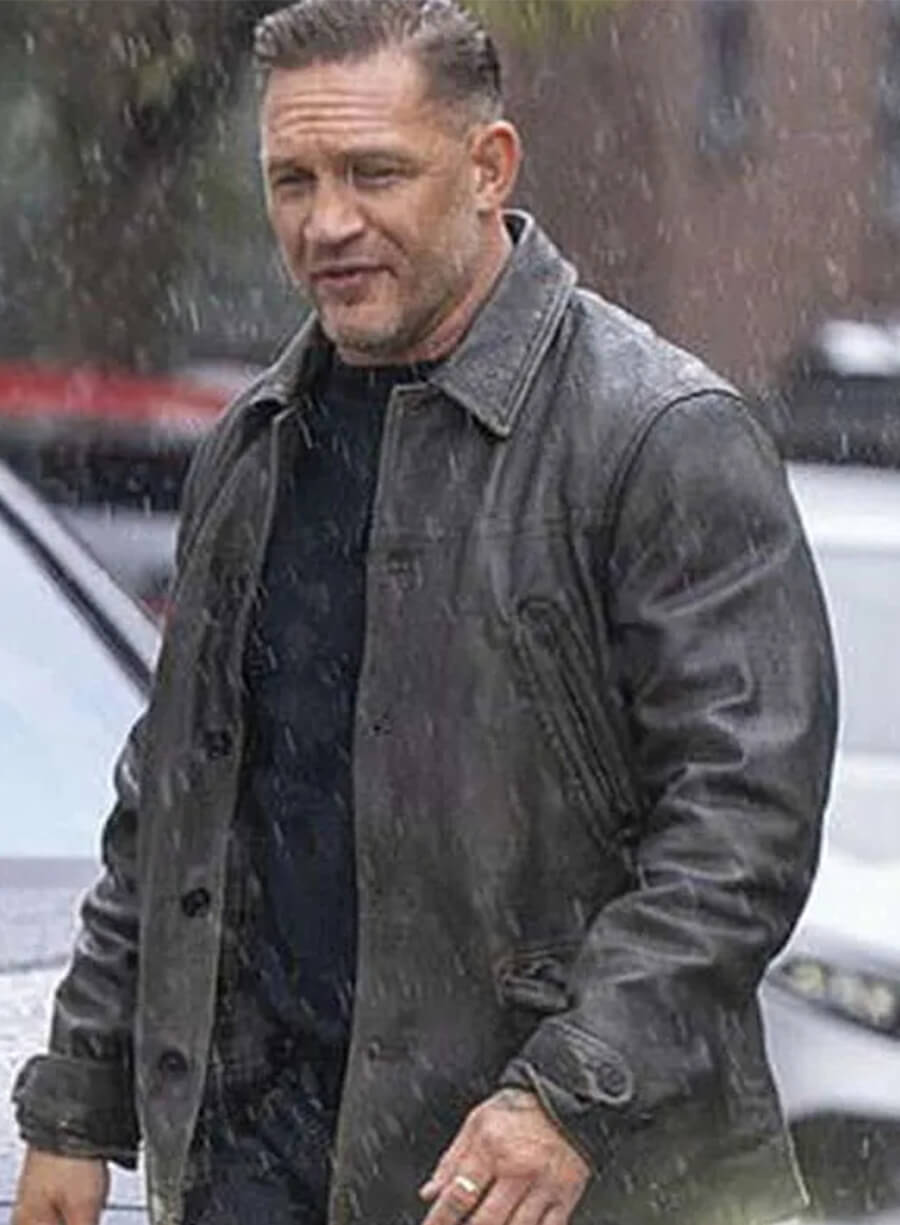 Tom Hardy MobLand S02 Black Leather Jacket