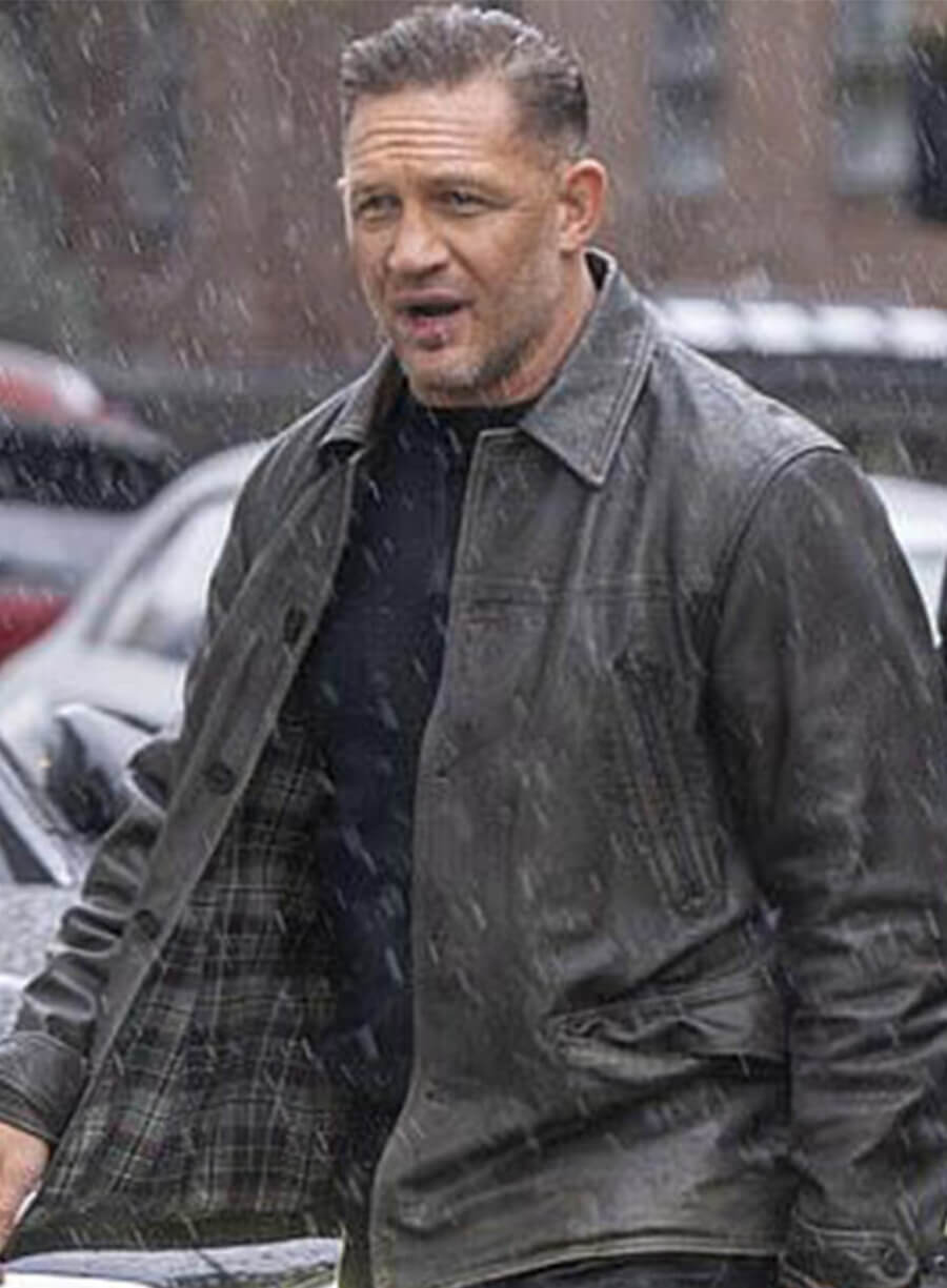 Tom Hardy MobLand S02 Black Leather Jacket