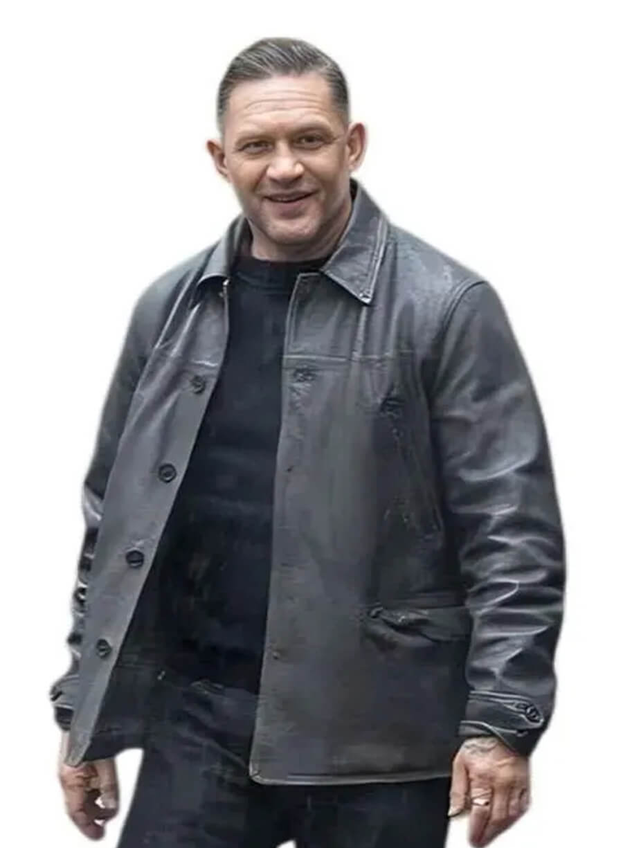 Tom Hardy MobLand S02 Black Leather Jacket