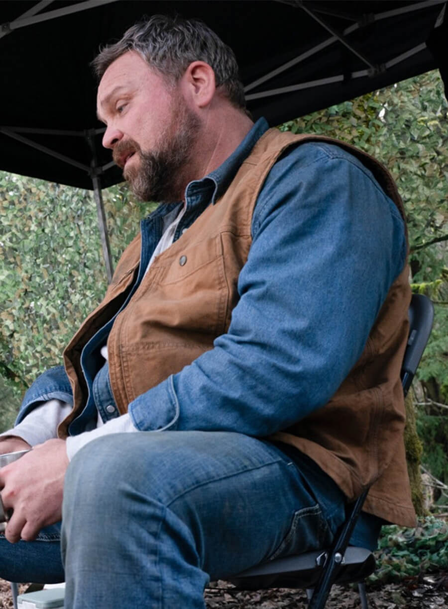 Tracker S02 Drew Powell Brown Cotton Vest