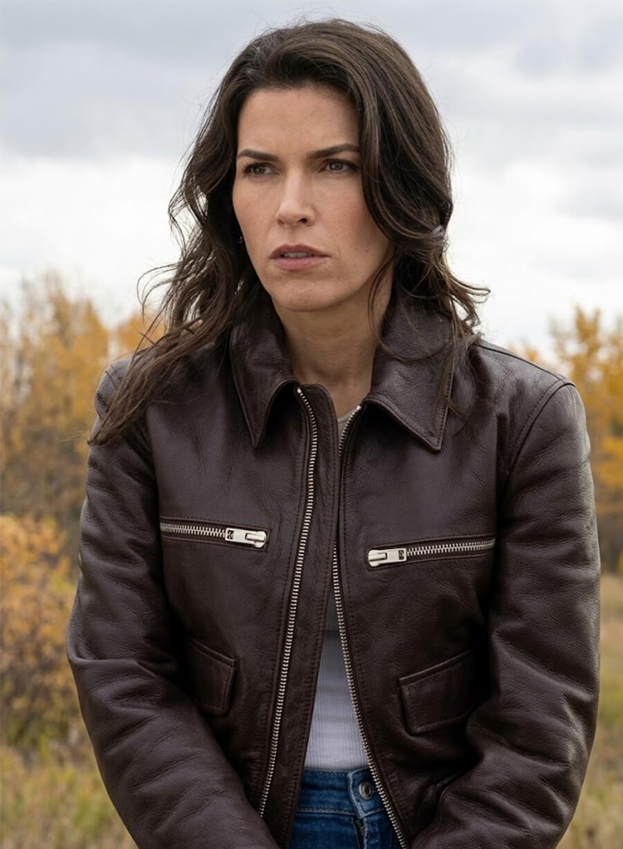 Tracker S02 Sofia Pernas Brown Leather Jacket