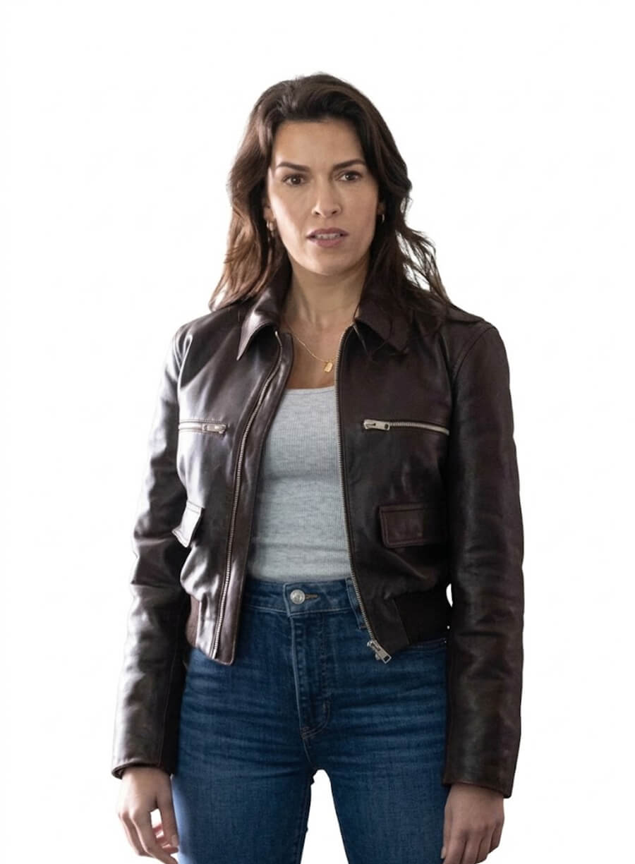 Tracker S02 Sofia Pernas Brown Leather Jacket