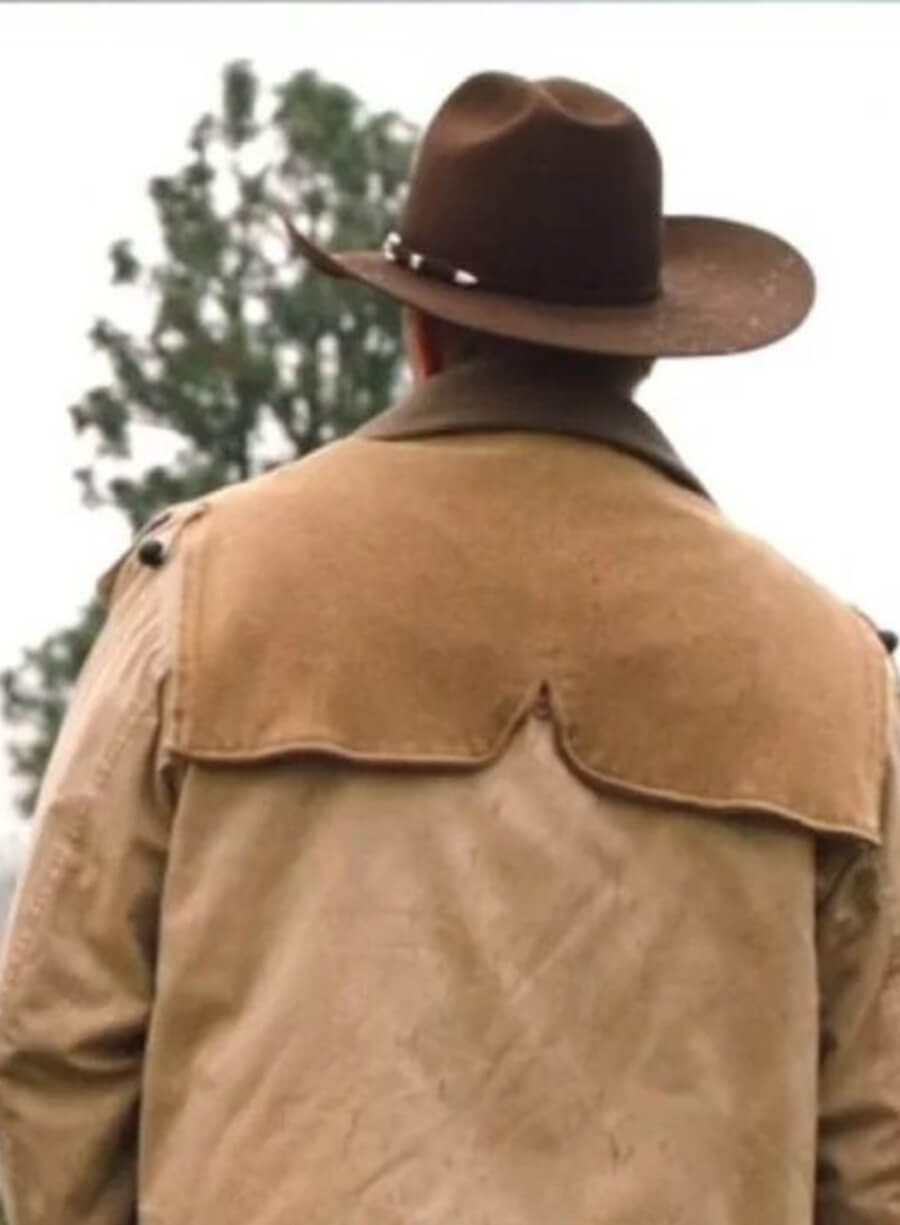 Yellowstone John Dutton Beige Canvas Cape Duster Jacket