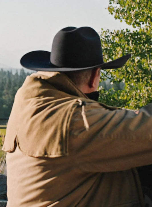 Yellowstone John Dutton Beige Canvas Cape Duster Jacket
