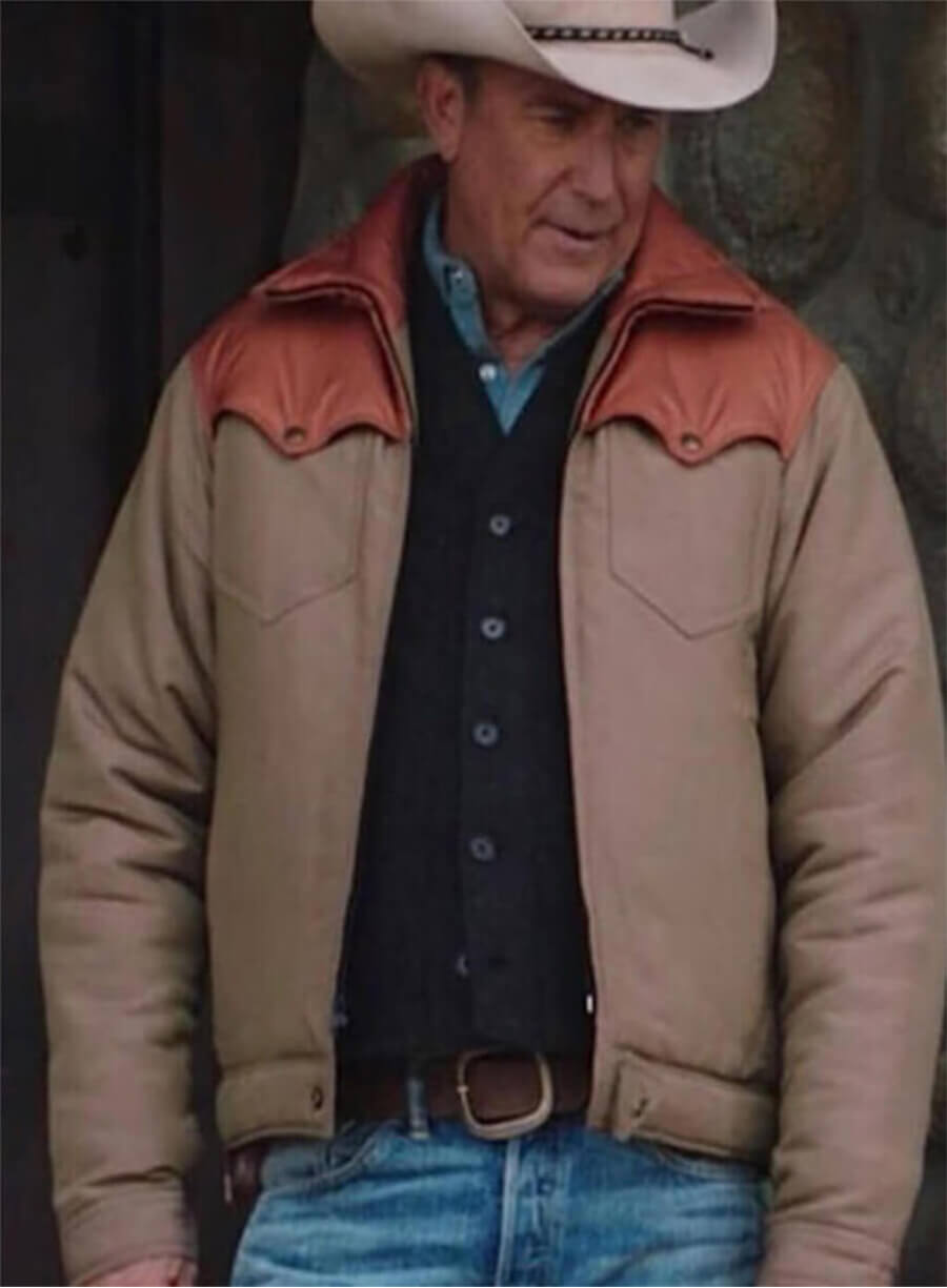 Yellowstone John Dutton Orange Shoulder Jacket